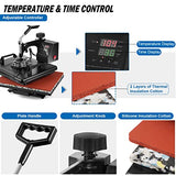 TOPDEEP 5 in 1 Heat Press Machine, 12x15 inch Swing Away Heat Press for Sublimation, T Shirt Pressing Machine Multifunction, Heat Press Transfer Machine Combo for T-Shirt Hat Cap Mug Plate Cap Topdeep