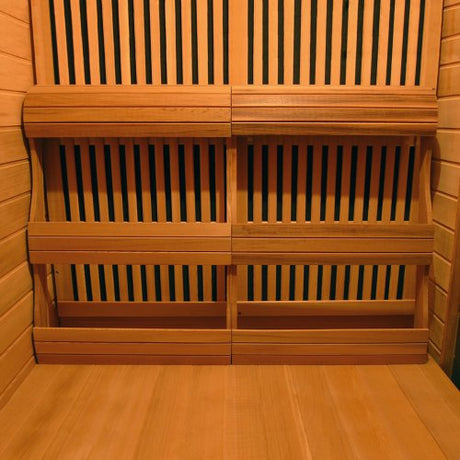Radiant Saunas BSA1312 3-Person Cedar Corner Infrared Sauna w/ 7 Carbon Heaters Blue Wave