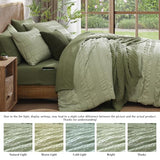 CASAAGUSTO Queen Comforter Set, 7 Pieces Sage Green Seersucker Bed in a Bag Queen Size Soft All Seasons, Bedding Sets with Comforter, Flat Sheet, Fitted Sheet, 2 Pillow Shams, 2 Pillowcases CASAAGUSTO