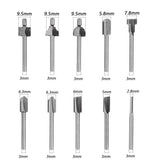 Mesee 10Pcs HSS Router Bits 1/8"(3mm) Shank Carbide Engraving Bit Set Fit Rotary Tool Tools for DIY Woodworking Edge Grooving Carving Milling Trimming Mesee