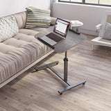 LINGMI Laptop Table Mobile Adjustable Height Portable Desk Notebook Swivel PC Computer Rolling Desk with Wheels, Laptop Stand for Couch Bedside Hospital Bed Table LINGMI