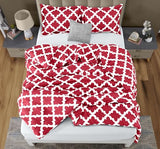 Queen Comforter Set 3 Piece Red by Utopia Bedding, Printed Comforters Queen Size, Bedding Comforters Sets, Down Alternative Soft Bed Set, 1 Comforter (88 x 88 inches) 2 Pillow Shams (20 x 26 inches) Utopia Bedding
