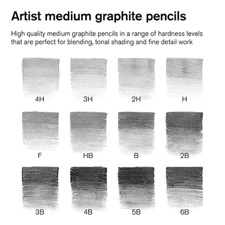 Winsor & Newton Studio Collection Artist Pencils, Graphite Pencils, Set of 12 Winsor & Newton