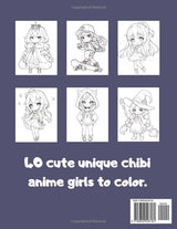 Chibi Anime Girls Coloring Book: Cute Anime Girls To Color For Teens & Adults (Anime Coloring Book) WoodArtSupply