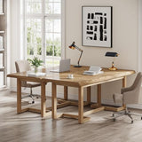 Tribesigns 63 Inches Computer Desk, Rectangular Writing Table with Solid Wood Legs and Thickened Desktop for Work Study, Modern Simple Executive Desk Workstation for Home Office Tribesigns