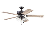 Prominence Home Saybrook Modern Farmhouse 52 Inch Ceiling Fan with Light, LED Ceiling Fan, Tri-Mount Indoor Fan with 5 Blades, Gray Pine and Brown Maple Blade Finish Options, Espresso (51593-01) Prominence Home