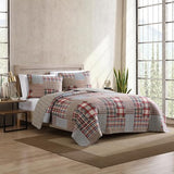 Eddie Bauer - Twin Quilt Set, Reversible Cotton Bedding with Matching Sham, Luxurious Bedding Set (Hawthorne Brown, Twin) Eddie Bauer