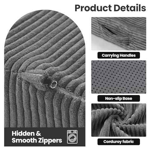 Erament Folding Mattress Queen Size, Trifold Mattress 6 inch Foldable Futon Sofa Bed with Corduroy Cover, Memory Foam Mattress Topper with Carry Handle Erament
