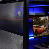 X Rocker BattleBunk Twin Size Gaming Bunk Bed, Durable Metal Frame with Built-in Gaming Desk and Shelving, Black and Red X Rocker