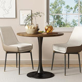 Kasinali Wood Round Table Modern Dining Table Tulip Round Kitchen Table Wooden Mid Century Coffee Table for Living Room 31.5 inch Kasinali