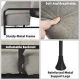 Homy Casa Modern Grey Futon Sofa Bed with Arm, 78.74" 3-Position Adjustable Backrest, Metal Frame, Capacity 500 lbs, Convertible Daybed for Living Room/Guest Room/Studio Apartment Homy Casa
