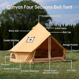 WaldZimmer Canvas Bell Tent 10ft Ginger with Stove Jack and Zipped Removable Floor, Luxury Outdoor Glamping Yurt Cotton Tent for Family Truck Car Camping Hunting Party WaldZimmer