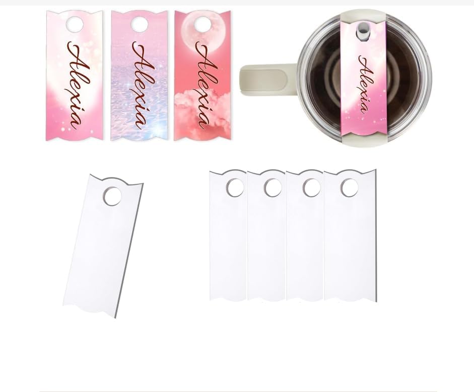 ZHUOMINGJIA 5 Pcs Heat Sublimation Nameplate,Aluminum Name Plate For Stanley 40 Oz,Free Diy,Not Shattering,Not Deformed, Usable On Both Sides,No Odor,The Perfect Substitute For Acrylic Material ZHUOMINGJIA