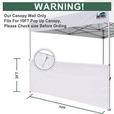 Eurmax USA Instant SunWall for 10x10 Pop up Canopy with Strap, Canopy Half Walls,for Outdoor Instant Canopies, 2 Packs Half Sidewall Only(White) Eurmax