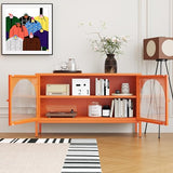 Fumedo Metal Storage Cabinet with Doors and Shelves,2 Door TV Stand,Accent Cabinet，Metal Locker&Sideboard Buffet Cabinet&Bookshelf&Cupboard for Home,Office,Living Room Fumedo