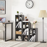 VECELO Small Bookshelf, 5 Cube Slim Bookcase, Fits Tallest Hardcovers, Horizontal Available, Modern Floor Standing Unit, Each Shelf Hold Up to 66 LBS,Modern Gray VECELO