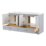 Spring Mill Cabinets Emlyn 60 Inch Double-Sink Bathroom Vanity with White Top, 2 Cabinets, 2 Drawers, 60.5" W x 18.75" D x 32.89", Pearl Gray Spring Mill Cabinets