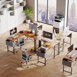 DUMOS L Shaped Desk Computer Gaming Corner Table 50 Inch Home Office Writing Student Work PC Workstation with Side Storage Bag CPU Stand for Bedroom Small Spaces DUMOS