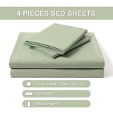 FreshCulture Full Sheet Set - Ultra Soft Sheets Full Size Bed - Brushed Microfiber - Deep Pockets - Easy Care - Cooling & Breathable - 4 Pieces Hotel Luxury Full Size Bed Sheets (Sage Green) FreshCulture