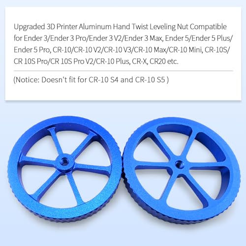 4Pcs Ender 3 Bed Springs Upgrade and Blue 3D Printer Bed Leveling Nuts Use for Ender 3/Ender 3 S1/Ender 3 V2 /Ender 3 Neo/Ender 3 Pro/Ender 3 Max Neo,Ender 5 CR-10 Series 3D Printer Heatbed L - WoodArtSupply