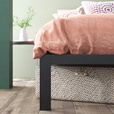 ZINUS Mia Queen Metal Platform Bed Frame with Wood Slat Support – No Box Spring Required, Easy Assembly, Black Zinus