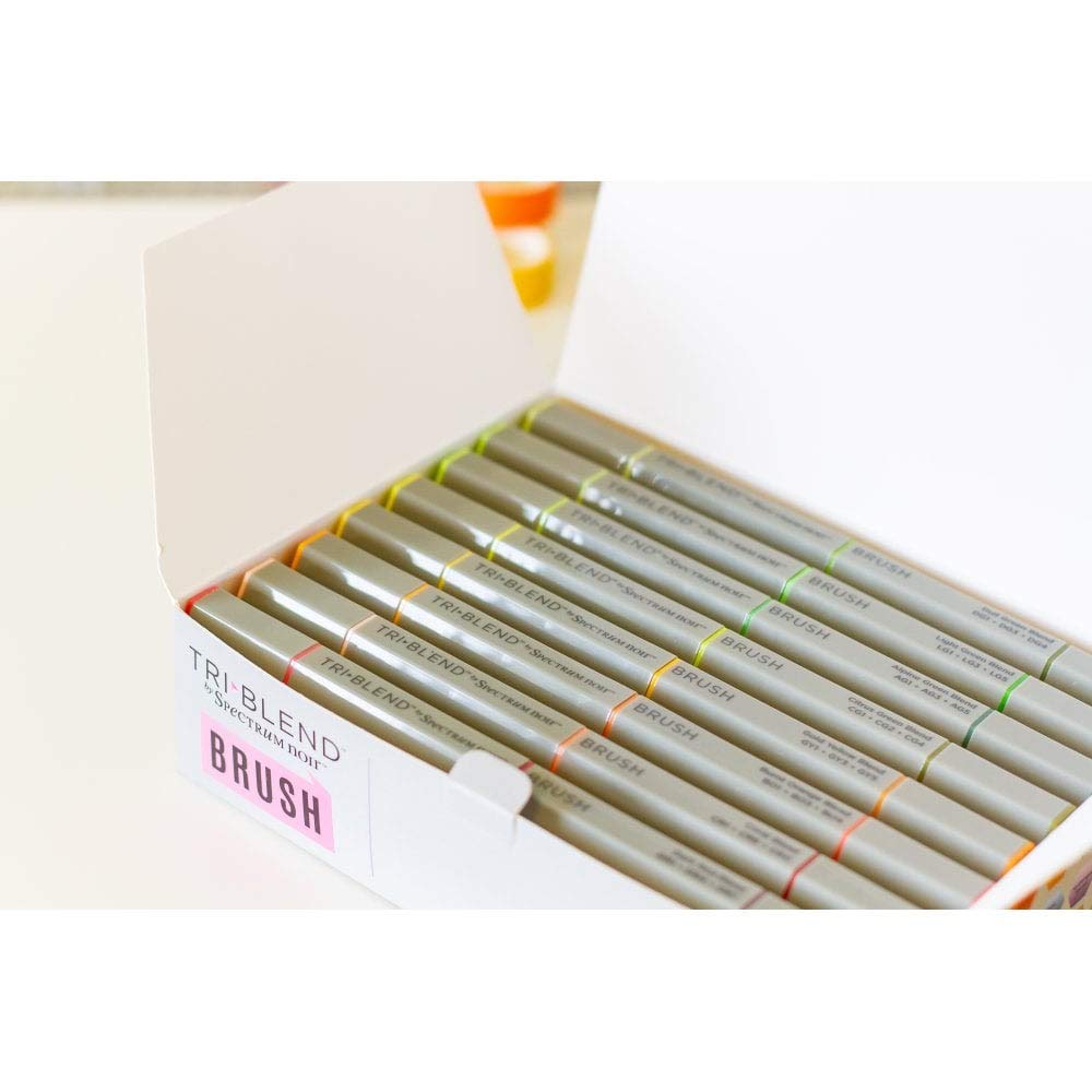 Spectrum Noir Triblend Brush Nib Alcohol Markers Colouring Pack of 24 - Unique 3-in-1 Blendable Colour Shade Effect - Complete Collection Box (72 colours in total) Crafter's Companion
