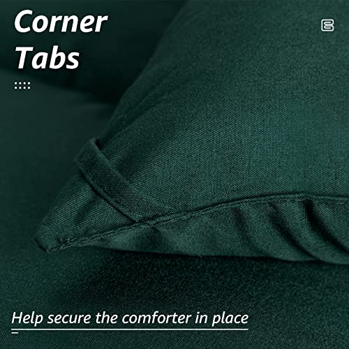 HYLEORY All Season Twin Size Bed Comforter - Cooling Goose Down Alternative Quilted Duvet Insert with Corner Tabs - Winter Warm - Machine Washable - Emerald Green HYLEORY