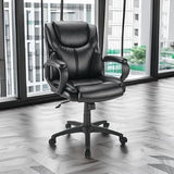 Brenton Studio® Mayhart Vinyl Mid-Back Chair, Black Brenton Studio