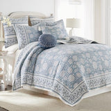 Levtex Home Adare Blue Reversible King/Cal King Quilt Set (106x92in) with 2 Pillow Shams (36x20in) - Floral Bedding - Blue White - Cotton King Size Quilt Bedding Set - Lightweight, Soft, Pre-Washed Levtex Home