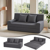 MeMoreCool Folding Futon Couch Queen – Boneless Corduroy Sofa Bed, Convertible Foam Floor Lounger with Pillow & Washable Cover, Foldable Sleeper for Living Room, Bedroom, Guest Space MeMoreCool