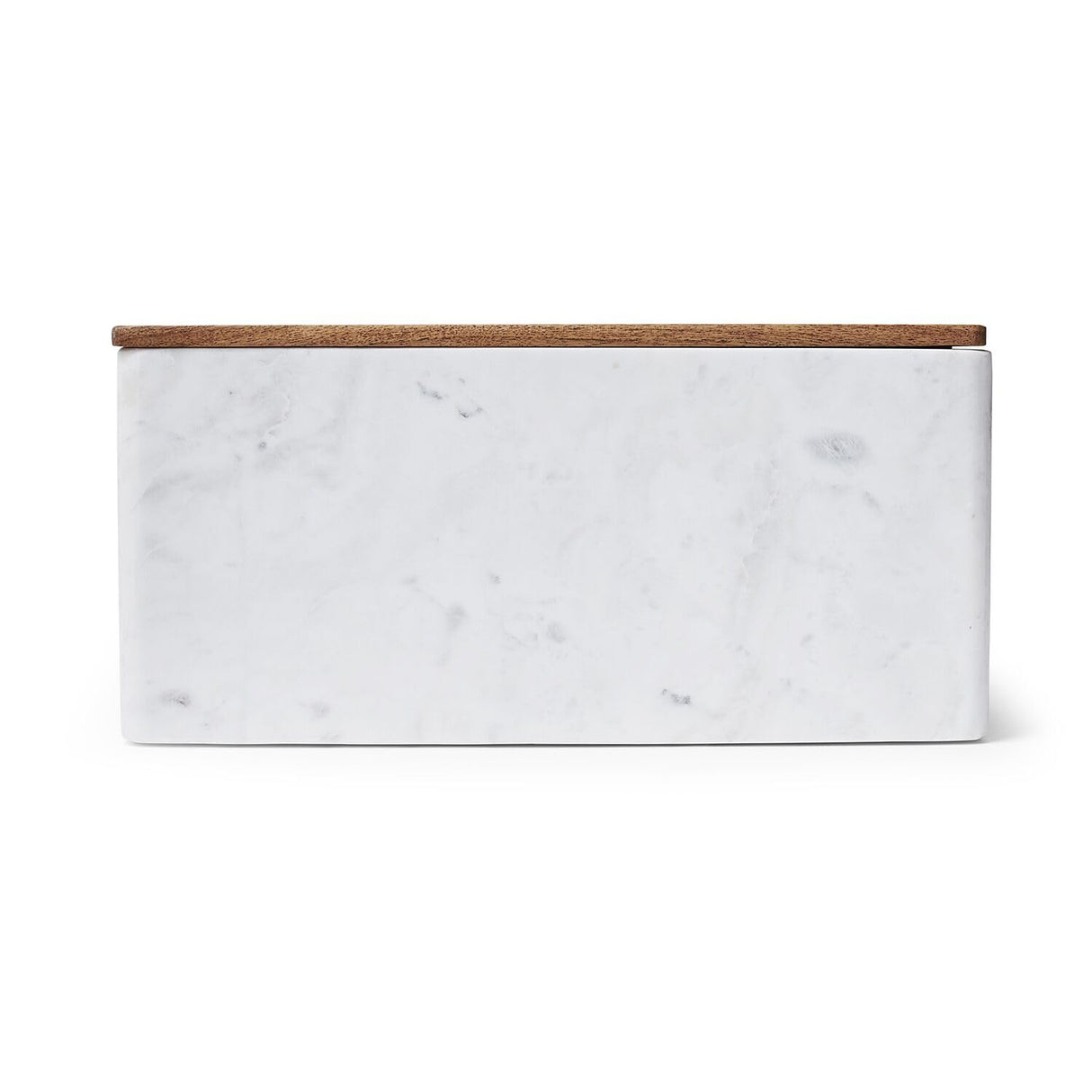 Sur La Table Marble & Acacia Bread Box, White Sur La Table