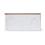 Sur La Table Marble & Acacia Bread Box, White Sur La Table