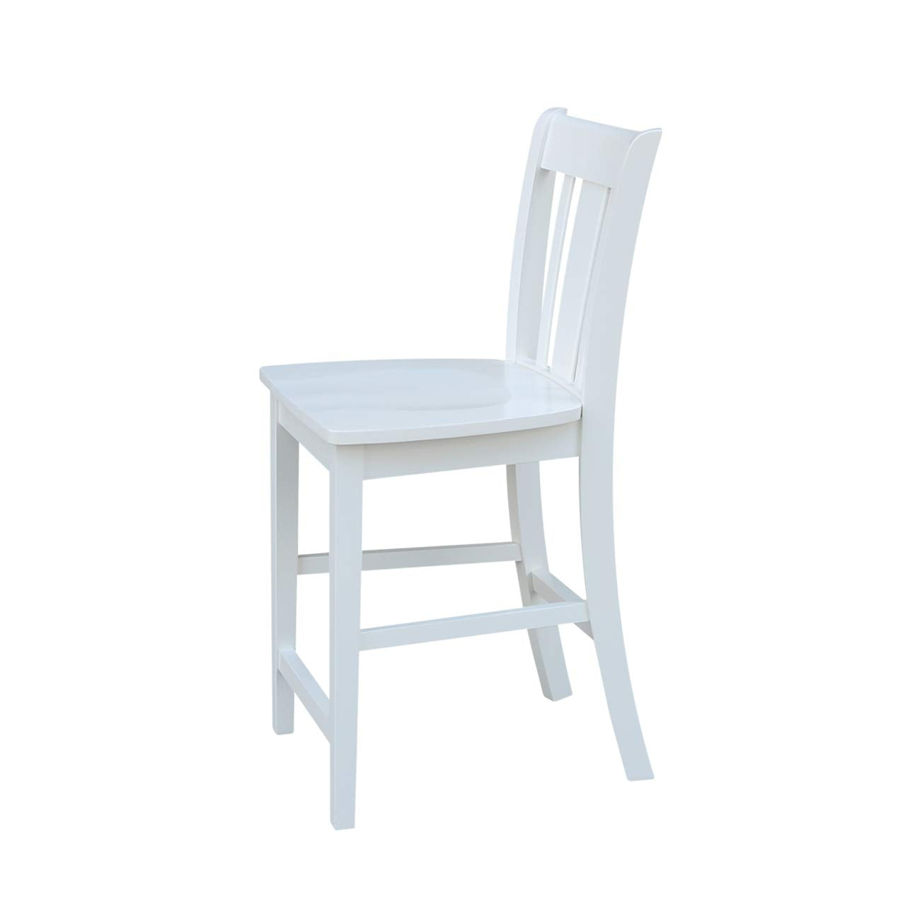 International Concepts San Remo Counter Stool-24 Seat Height Chair, White - WoodArtSupply