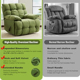 SITJOY Oversized Power Swivel Rocker Recliner Chair, Overstuffed Extra Wide Rocking Chair for Big and Tall, Glider Recliner Nursery Chair, Soft Breathable Fabric in Green, Manual