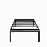 LAKKURI 14 Inch High Twin Bed Frame No Box Spring Needed, Platform Metal Bed Frame Twin, Heavy Duty, Noise Free, Easy Assembly, Black LAKKURI