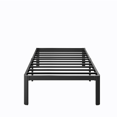 LAKKURI 14 Inch High Twin Bed Frame No Box Spring Needed, Platform Metal Bed Frame Twin, Heavy Duty, Noise Free, Easy Assembly, Black LAKKURI