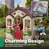 Step2 Charming Cottage Kids Playhouse, Indoor and Outdoor Playset, Interactive Sounds, Toddlers 2+ Years Old, Easy to Assemble Backyard Discovery Playhouse Step2