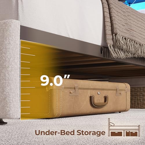 Rolanstar Twin Size Bed Frame with LED Lights and Charging Station, Upholstered Headboard with 2-Tier Storage Shelves, Heavy Duty Metal Frame, Noise-Free Support, Easy Assembly, No Box Spring Needed Rolanstar