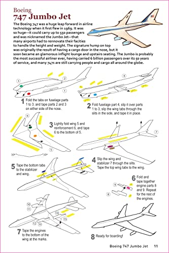 Scale Model Paper Airplanes Kit: Iconic Planes That Really Fly! Slingshot Launcher Included! - Just Pop-out and Assemble (14 Famous Pop-out Airplanes) WoodArtSupply