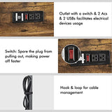 Yaheetech 47 in Rustic Brown Modern Computer Desk with Power Outlets and USB Ports Yaheetech