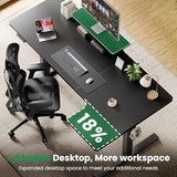 DeskShow L-Shaped Standing Desk - 63 Inch Adjustable Corner Standing Desk with Flexible Monitor Stand, Electric Sit Stand Computer Table with Memory Controller for Home Office DeskShow