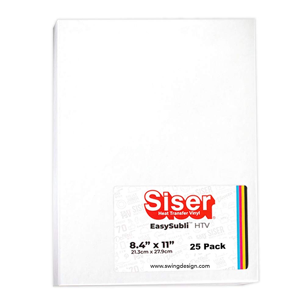 Siser EasySubli Sublimation Heat Transfer Vinyl 8.4" x 11" - 25 Pack