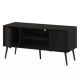 Furinno for 55 Inch TV, Entertainment Center with 2 Storage and Open Shelves, Mid Century TV Stand, Espresso Furinno