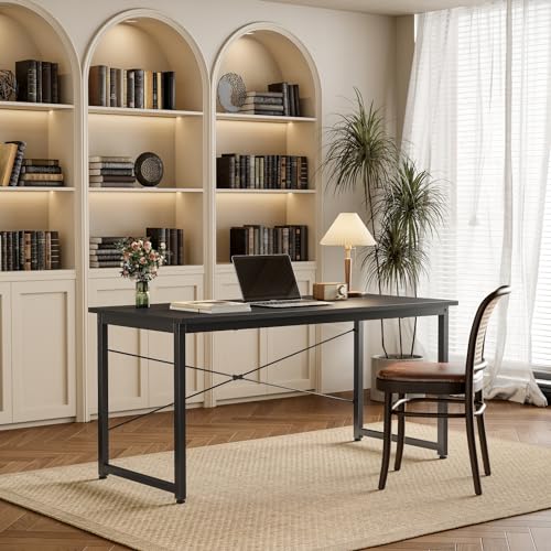 Cubiker Computer Desk, 40 inch Small Home Office Desk for Small Spaces, Modern Simple Style for Home, Office, Dark Black Cubiker