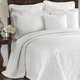 Historic Charleston King Charles Modern Farmhouse Floral Matelasse Bedspread, 100% Cotton Breathable Bedding, King/Calking, White Historic Charleston