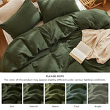 Bedsure 100% Muslin Cotton Duvet Cover King Size - Ultra-Soft, Breathable & Lightweight - Linen Like Gauze Comforter Cover Set with Button Closure and Corner Ties (Olive Green, King, 104"x90") Bedsure