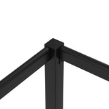 Queen Size Canopy Bed Frame with 4 Posters and Guardrails, Queen Size Montessori Floor Bed with High Fence, Anti Bump Design, Easy Assemble, Metal Montessori Bed Black Bellemave