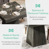 Tribesigns Square Dining Table for 4, 31.5-Inch Small Kitchen Table with Sturdy Pedestal Base, Farmhouse Dinner Table for Dining Room, Living Room, Kitchen (Gray) Tribesigns