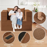 Cansunna Futon Sofa Bed with Pillow, 3-in-1 Sleeper Sofa Bed with Removable Cover, Convertible Floor Sofa Bed, No Assembly Boneless Couch for Living Room, Bedroom Cansunna