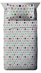 Jay Franco Minecraft Monster Hunters 4 Piece Twin Bed Set - Includes Reversible Comforter & Sheet Set - Bedding Features Creeper - Super Soft Fade Resistant Microfiber (Official Minecraft Product) Jay Franco
